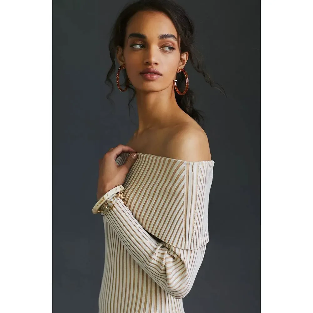 Anthropologie - Off - The - Shoulder Sweater Midi Dress